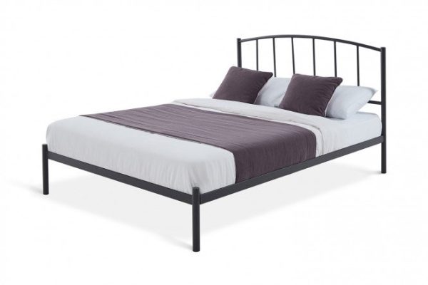 Bed Debri gray semi-matte textured 160x200 cm