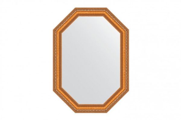 Wall mirror in a baguette frame EVOFORM Polygon BY 7045, gold beads on bronze 51x71 cm