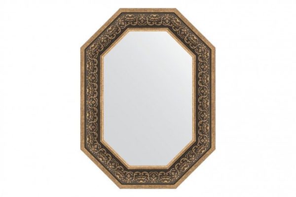 Wall mirror in a baguette frame EVOFORM Polygon BY 7237, silver monogram 59x79 cm