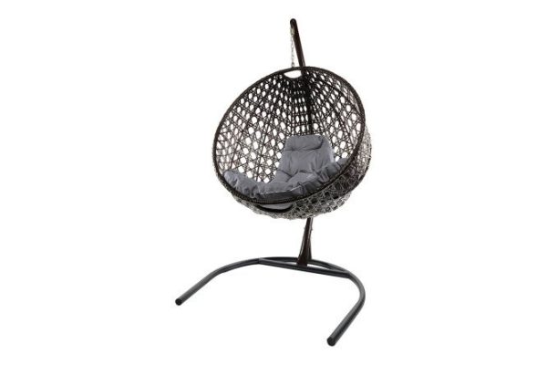 Hanging chair Circle Lux 72x186x102 cm, base and frame color black, finishing black