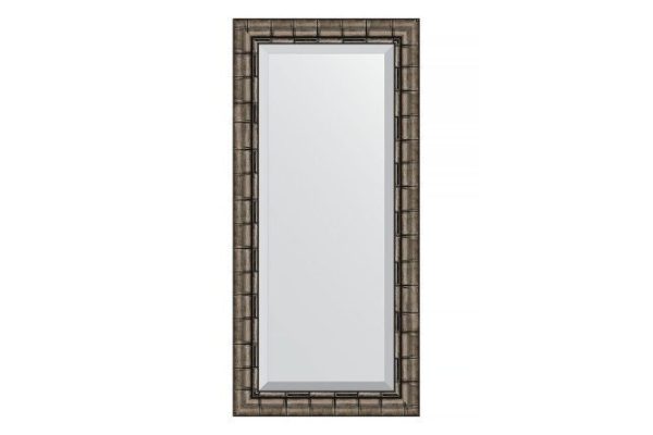 Wall mirror with bevel in a baguette frame EVOFORM Silver bamboo 73x163 cm