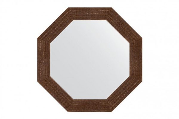 Wall mirror in a baguette frame EVOFORM Octagon BY 3999, antique copper mosaic 57x57 cm