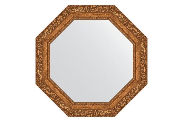 Wall mirror in a baguette frame EVOFORM Octagon BY 3773, bronze vignette 65.4x65.4 cm