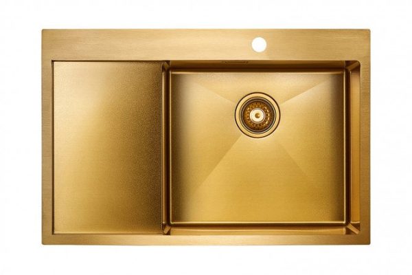 PAULMARK Velten 78F PM807851-BGR right mortise sink with drainer 78x51x20 cm