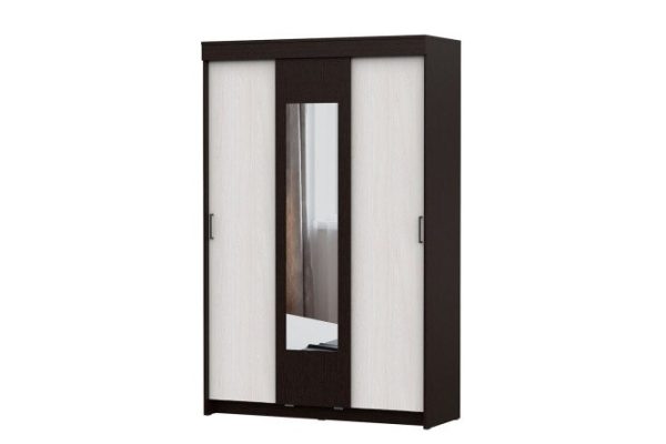 Sliding wardrobe ShKP 2 130.1x201.6x50 cm wenge oak, light anchor ash