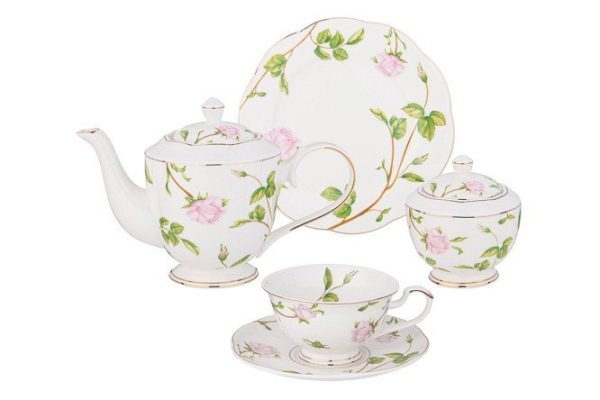Tea set Lefard Rose Valley 6 persons, 20 pcs., Porcelain