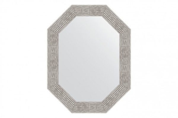 Wall mirror in a baguette frame EVOFORM Polygon BY 7195, chrome wave 66x86 cm