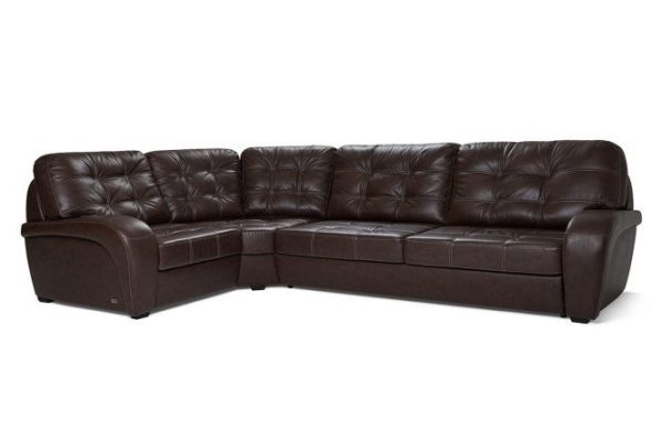 Corner sofa bed Montreal leather with left corner