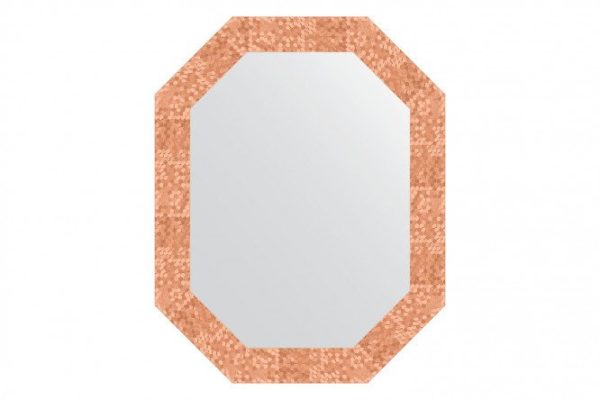 Wall mirror in a baguette frame EVOFORM Polygon BY 7094, honeycomb copper 57x72 cm