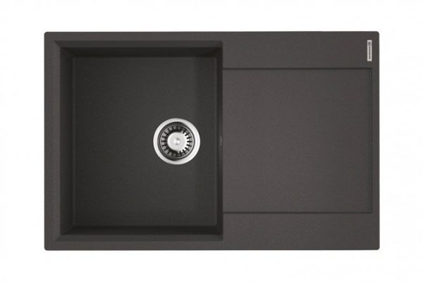 Inset sink with drainer OMOIKIRI Daisen 78-BL 4993327, black 78x51x19 cm