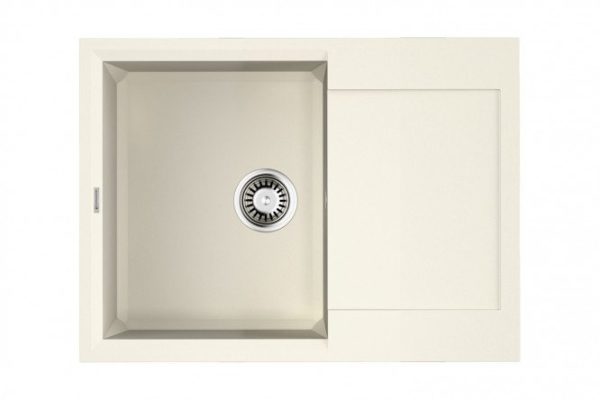 Inset sink with drainer OMOIKIRI Sakaime 68-WH 4993126, white 68x50x19 cm