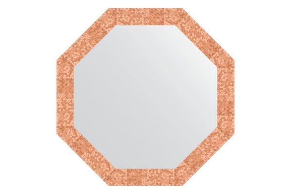 Wall mirror in a baguette frame EVOFORM Octagon BY 3744, copper honeycomb 73x73 cm
