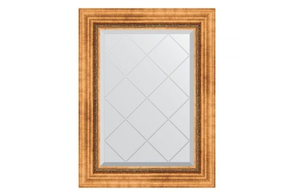 Wall mirror with engraving in a baguette frame EVOFORM Roman gold 66x89 cm