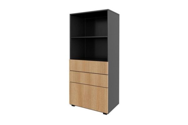Children's chest of drawers Oscar Amelie mini 60x130x39.6 cm, anthracite, Canadian oak
