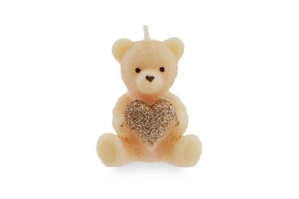 Candle Bear with shiny heart 7.8 cm