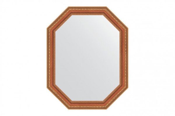 Wall mirror in a baguette frame EVOFORM Polygon BY 7054, bronze beads on wood 56x71 cm