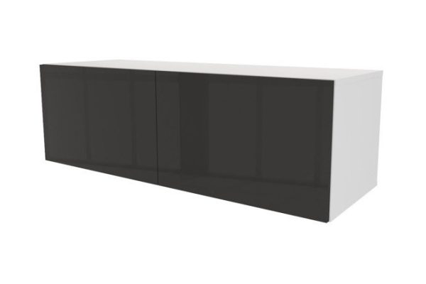 Cabinet with drawers Oscar Amika 120x38 with closers, white / black graphite gloss