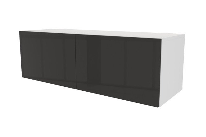 Cabinet with drawers Oscar Amika 120x38 with closers, white / black graphite gloss