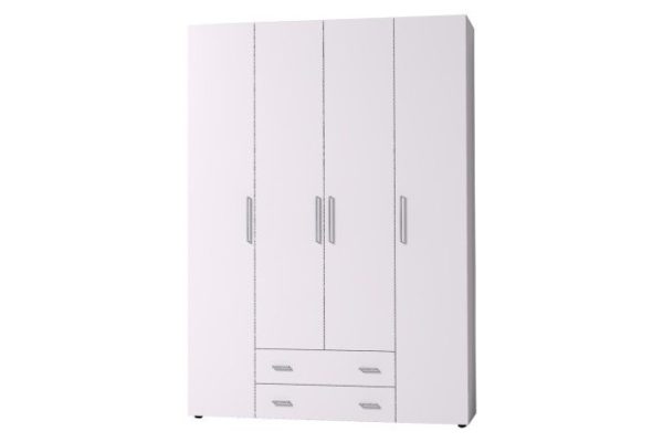 Wardrobe for clothes and linen Cancun 160x230x57.9 cm, white