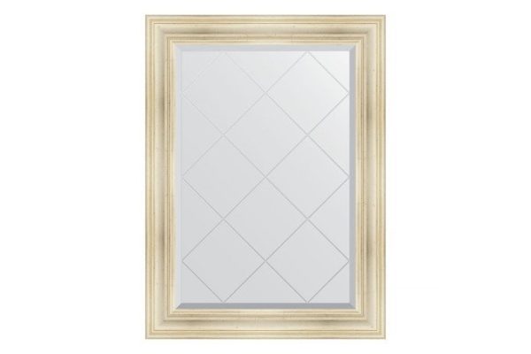 Wall mirror with engraving in a baguette frame EVOFORM etched silver 59x76 cm
