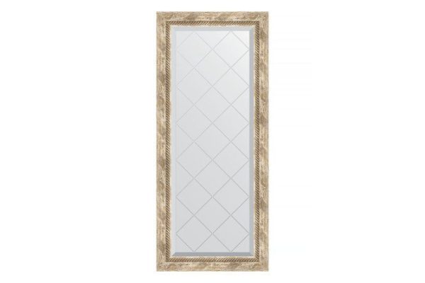 Wall mirror with engraving in a baguette frame EVOFORM Provence with weaving 53x123 cm