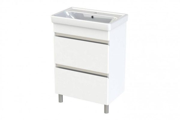 Floor cabinet with washbasin ORANGE Topline lyon 60 cm, white
