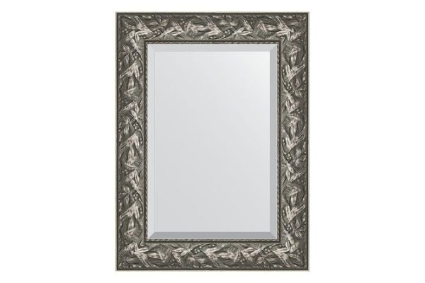 Wall mirror with bevel in a baguette frame EVOFORM Byzantium silver 69x99 cm from 61 to 90 cm