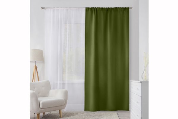 Ribbon curtain MICASA Jacqueline 150x280 cm, 1 piece, green