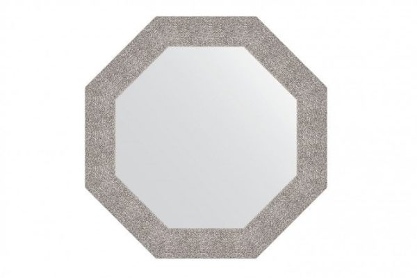 Wall mirror in a baguette frame EVOFORM Octagon BY 7353, embossed silver 71x71 cm