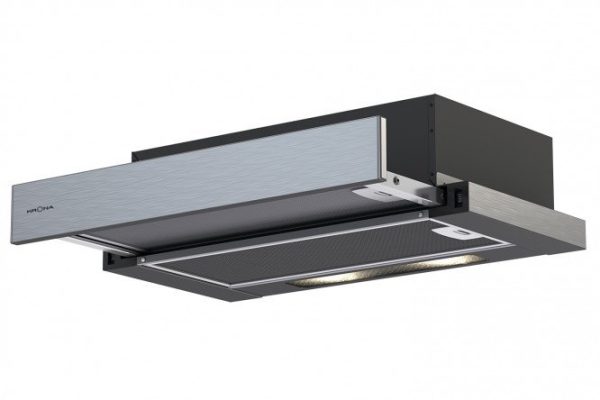Hood KRONAsteel Kamilla R 600 inox color black, 59x16x46 cm
