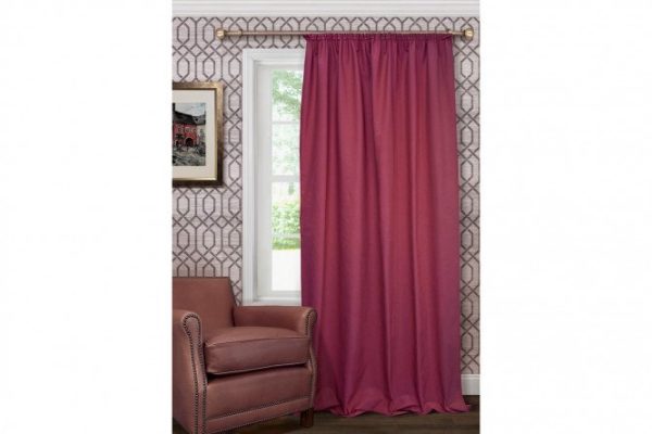 Ribbon curtain Hosta 140x280 cm, 1 piece, burgundy-violet color