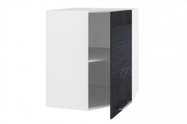 Front for wall corner cabinet Amika 36.3x71.6 cm, black
