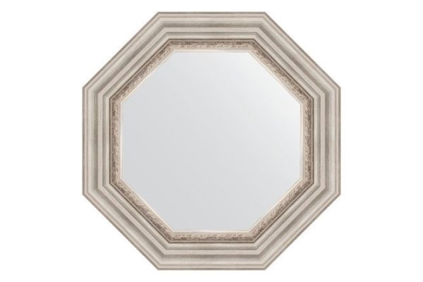 Wall mirror in a baguette frame EVOFORM Octagon BY 3787, Roman silver 56.6x56.6 cm
