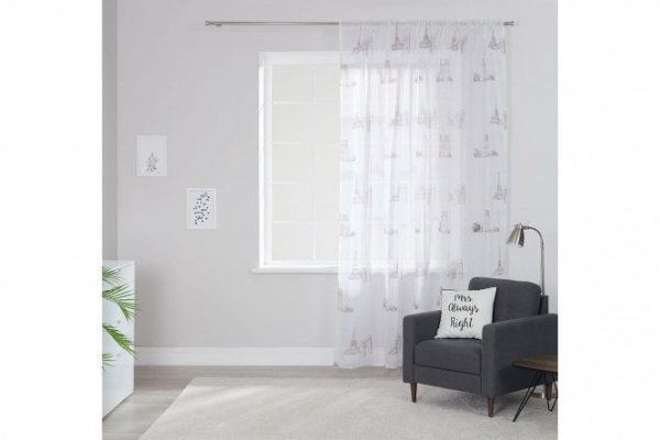 Tulle for children's room on ribbon MICASA Deni 1 piece, color white/brown, 300x280 cm
