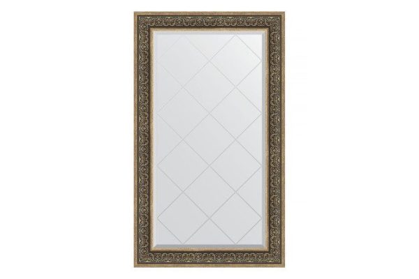 Wall mirror with engraving in a baguette frame EVOFORM Monogram silver 79x134 cm