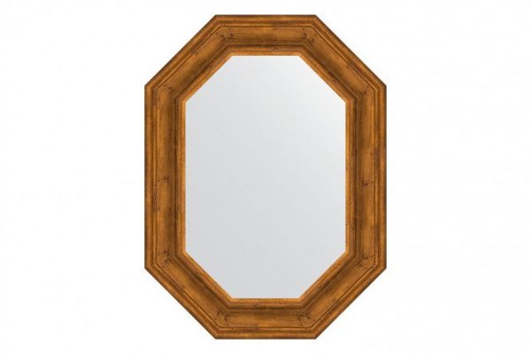 Wall mirror in a molding frame EVOFORM Polygon BY 7213, etched bronze 59x79 cm