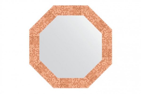 Wall mirror in a baguette frame EVOFORM Octagon BY 7306, honeycomb copper 57x57 cm