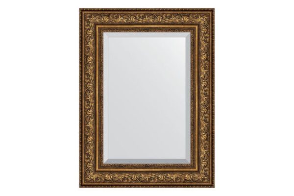 Wall mirror with bevel in a baguette frame EVOFORM vignette aged bronze 70x100 cm from 91 to 140 cm