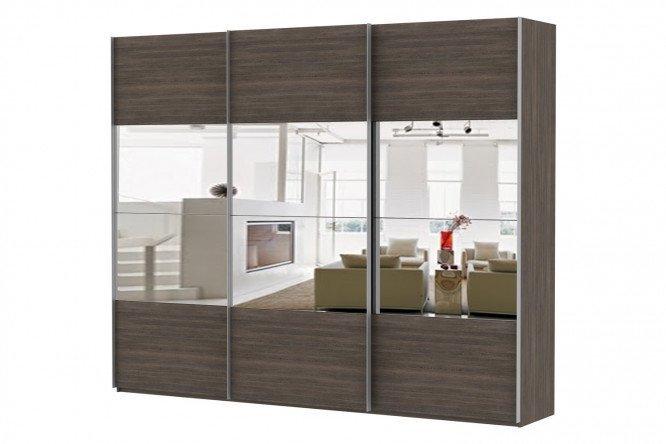 Sliding wardrobe 3-door Comet 240x220 cm wenge Mali, wenge Mali facades, mirror