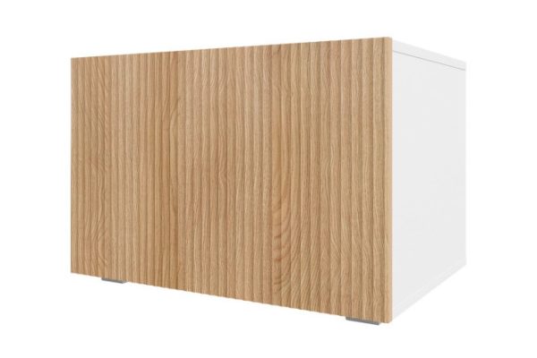Nightstand Oscar Amelie 60x40 with door, white / wave Canadian oak