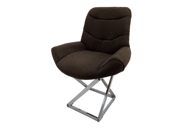 Semi-bar stool Loft Grand 63x89x50 cm, upholstery color chocolate, legs chrome
