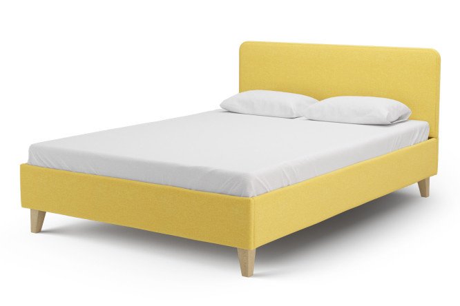 Bed without lifting mechanism Scandi color yellow 160x200 cm