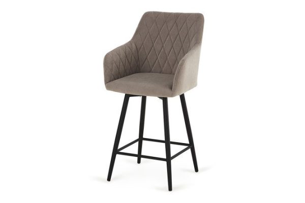 fjhdrdrfjf80u3bd54ask4rpehkvlqks.jpg Half-bar chair Diamante swivel 54x100x59 cm, upholstery color light gray, legs black moiré