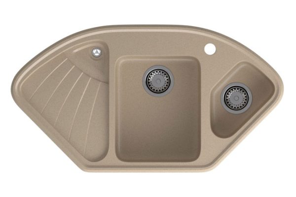 Corner sink with wing GRANFEST Corner GF-C-1040E 103.9x56x19 cm