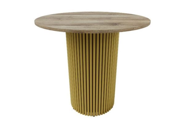 Trubis Wood table with tubular base 80x75x80 cm