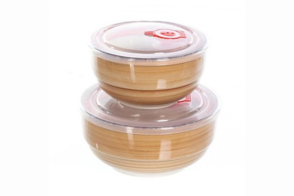 Set of salad bowls Elrington Airbrush Sand with lids