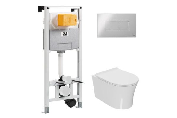 Installation with toilet and panel POINT 879235pKA00+PN41711 white