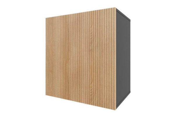 Nightstand Oscar Amelie 60x64 with door, anthracite / wave Canadian oak