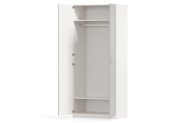 Wardrobe 2-door Oscar Siena 100x236x59.6 cm, white, gray