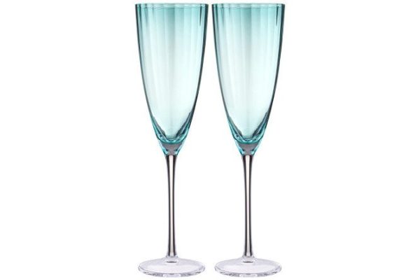 Set of champagne glasses Lefard Mirage Emerald 290 ml, Glass, 2 pcs.